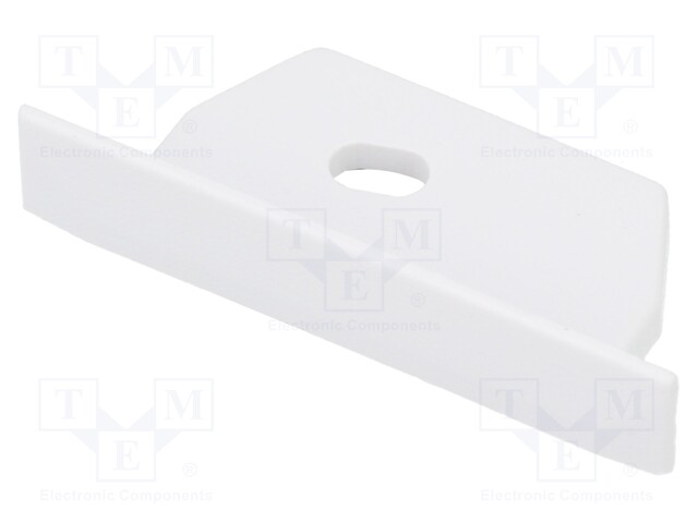 Cap for LED profiles; white; 20pcs; with hole; DIAGONAL14