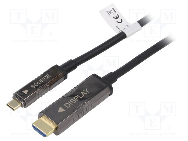 Adapter; HDMI 2.0,optical; HDMI plug,USB C plug; 15m; black