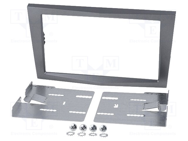 Radio mounting frame; Opel; 2 DIN; dark grey