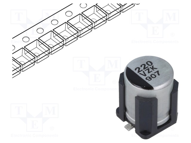 Capacitor: hybrid; 220uF; 35VDC; ESR: 27mΩ; ZKU; SMD; ±20%; -55÷125°C