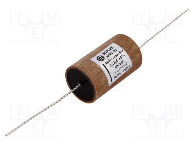 Capacitor: aluminum-polypropylene-paper; 0.22uF; 600VDC; ±5%