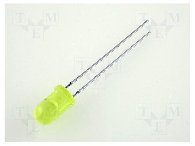 LED; 5mm; yellow; 5÷32mcd; 60°; Front: convex