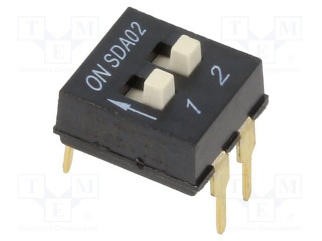 Switch: DIP-SWITCH; Poles number: 2; ON-OFF; 0.025A/24VDC; Pos: 2