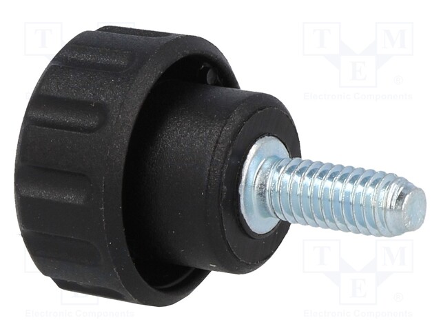 Knob; Dia: 16mm; M4; 10mm; H: 13mm; polyamide; Features: knurled