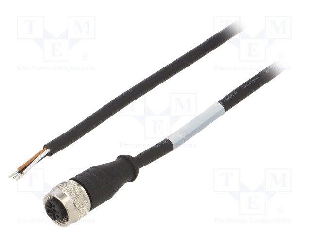 Connection lead; M12; PIN: 4; straight; 1.5m; plug; 250VAC; 4A; PVC