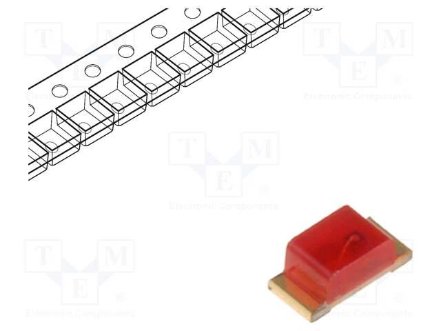 LED; SMD; 0603; red; 5÷12mcd; 1.6x0.8x0.65mm; 120°; 2÷2.5V; 20mA