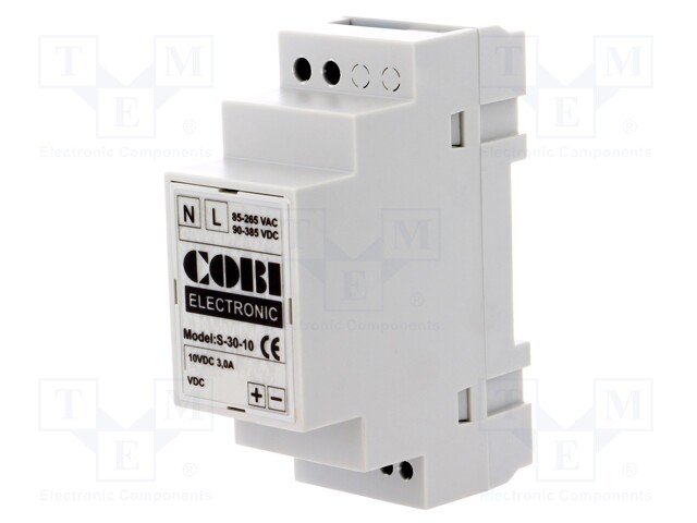 Power supply: switched-mode; 30W; 10VDC; 3A; 85÷265VAC; 90÷350VDC