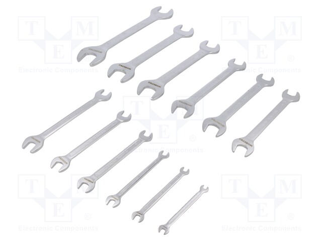 Key set; spanner; steel; Pcs: 12