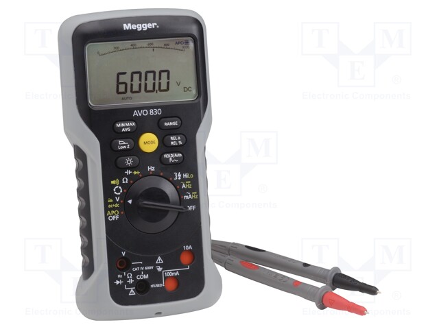 Digital multimeter; LCD 4,5 digit (10000),bargraph; True RMS