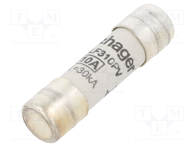 Fuse: fuse; gPV,time-lag; 10A; 1kVDC; cylindrical,industrial