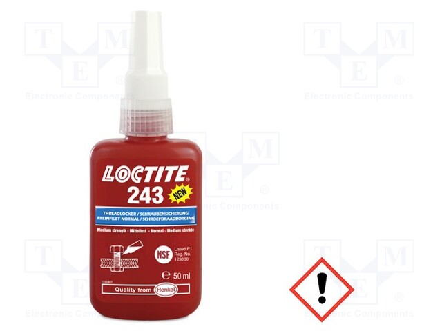 Anaerobic adhesive; blue; liquid; bottle; 50ml; LOCTITE 243