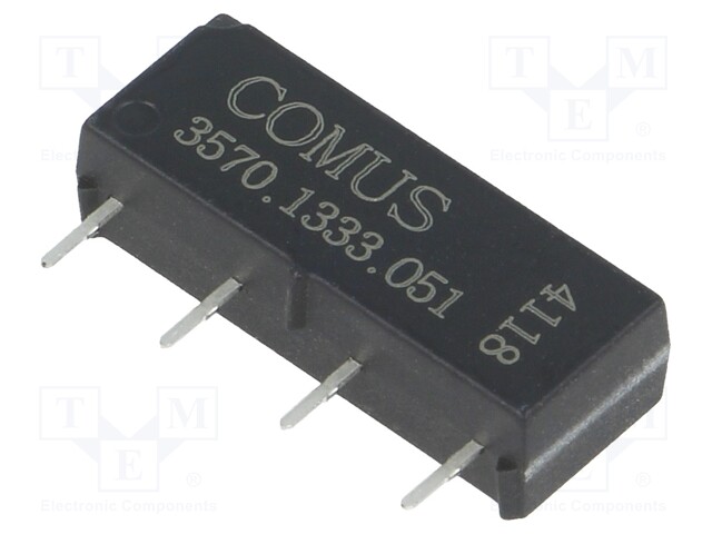 Relay: reed; SPST-NO; Ucoil: 5VDC; 500mA; max.200VDC; 10W; THT; SIP