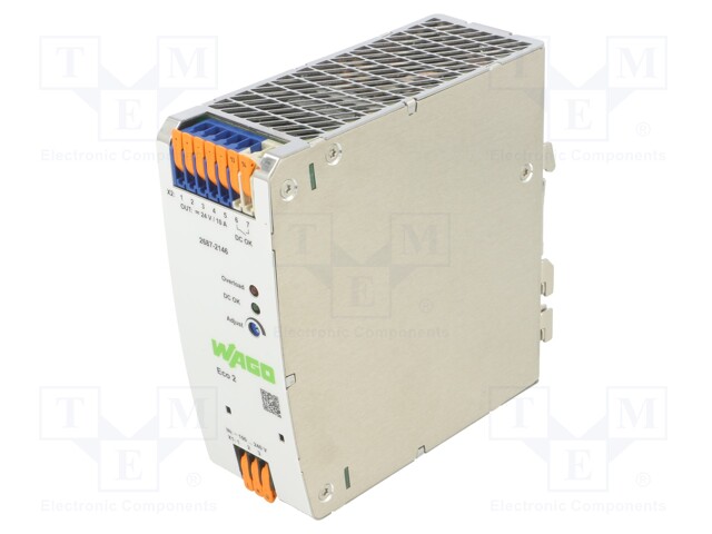 Power supply: switched-mode; for DIN rail; 240W; 24VDC; 10A; 93%