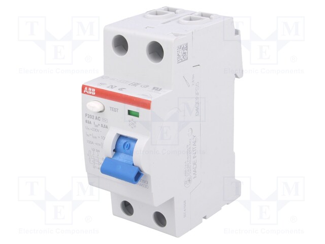 RCD breaker; Inom: 63A; Ires: 500mA; Max surge current: 5000A; 400V