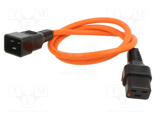 Cable; IEC C19 female,IEC C20 male; 1m; with IEC LOCK locking