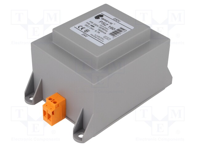 Transformer: mains; 160VA; 230VAC; 24V; Leads: terminal block; IP30