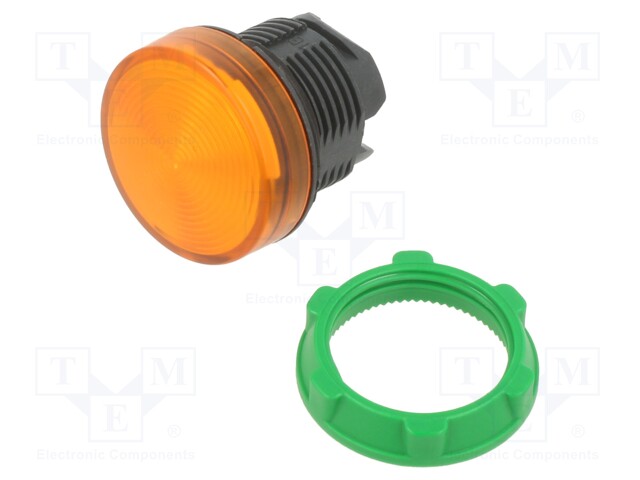 Indicator Lens, Yellow, Round, 22 mm, Pilot Light Head