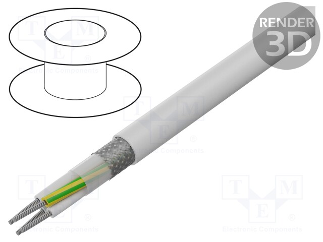 Wire: control cable; chainflex® CFCLEAN1; 4G0.5mm2; white; 5mm