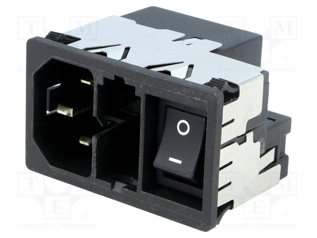 Connector: AC supply; socket; male; 4A; 250VAC; IEC 60320; 1.6mH