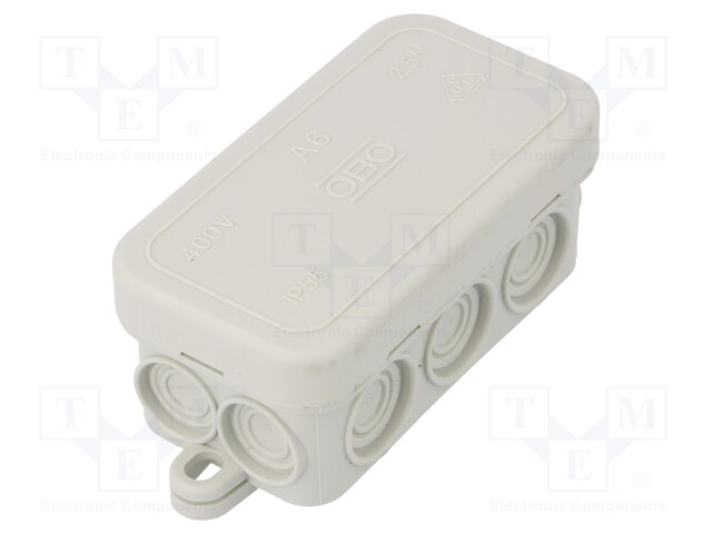 Enclosure: junction box; X: 43mm; Y: 80mm; Z: 36mm; polyetylene; IP55