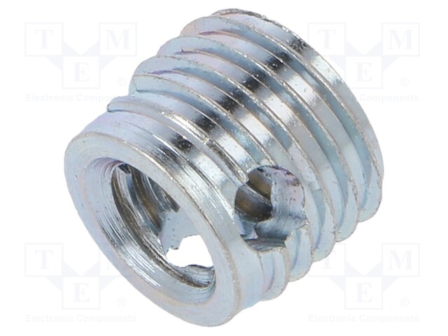 Threaded insert; steel; zinc; M6; L: 8mm; Features: self-tapping