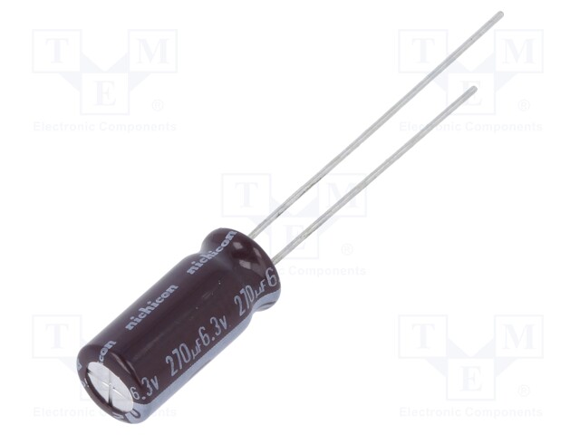 Capacitor: electrolytic; low impedance; THT; 270uF; 6.3VDC; ±20%