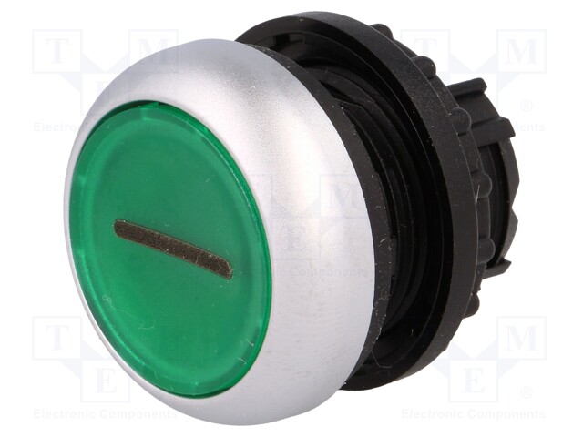 Switch: push-button; Stabl.pos: 2; 22mm; green; IP67; Pos: 2; Ø22.5mm