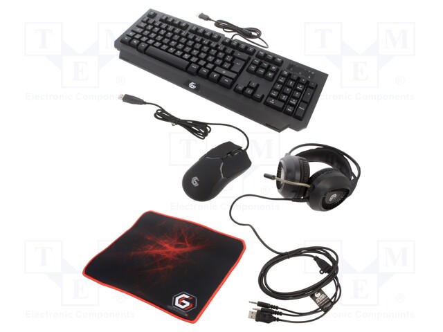Gaming kit; black; Jack 3,5mm,USB A; DE layout,wired; 20Hz÷20kHz