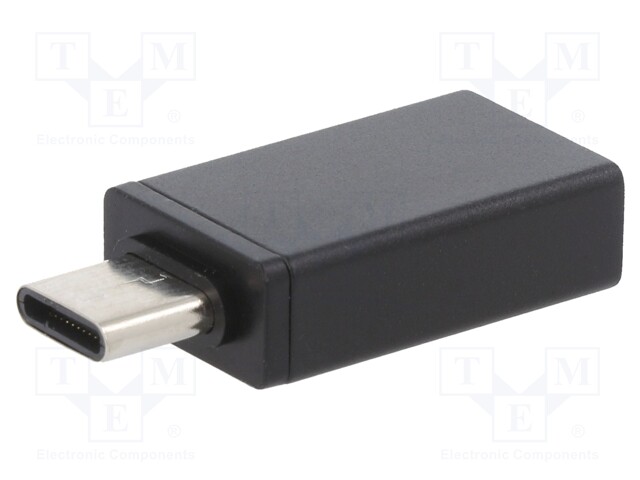 Adapter; USB 3.0; USB A socket,USB C plug; Colour: black