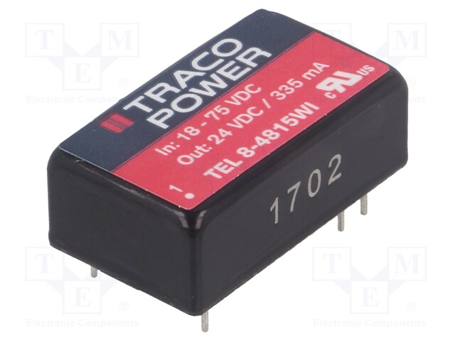 Converter: DC/DC; 8W; Uin: 18÷75V; Uout: 24VDC; Iout: 335mA; DIP16