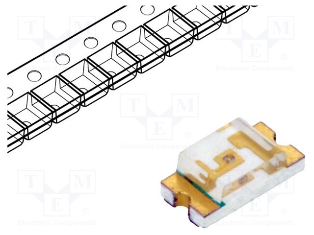 LED; SMD; 1206; blue; 28÷180mcd; 3.2x1.6x1.1mm; 130°; 2.8÷3.8V; 20mA