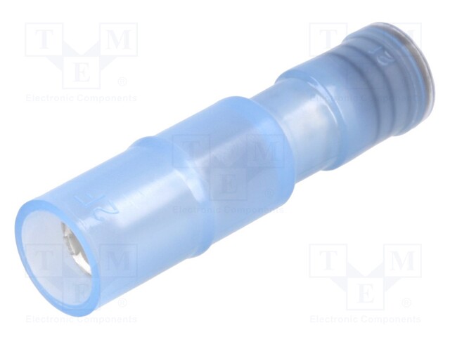 Terminal: round; female; Ø: 4mm; 2mm2; crimped; for cable; blue; 20A