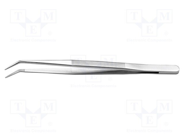 Tweezers; 150mm; Blades: narrow,curved; universal; tips serrated