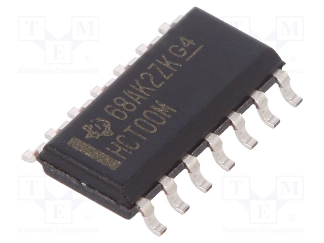 IC: digital; NAND; Channels: 4; IN: 2; SMD; SO14; Series: HCT; 2÷6VDC