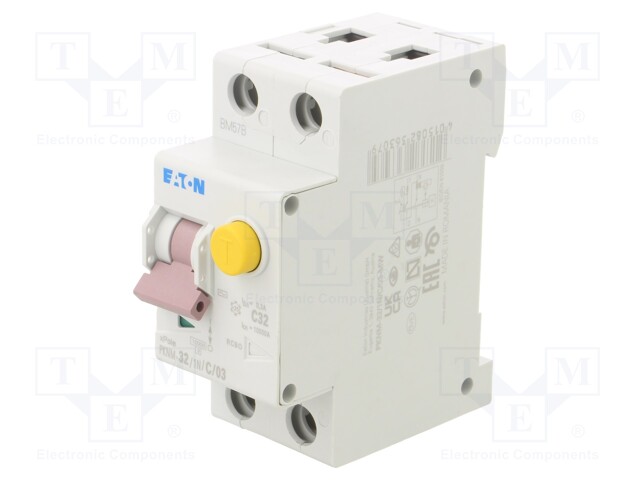 RCBO breaker; Inom: 32A; Ires: 300mA; Poles: 1+N; 230VAC; IP20; PKNM