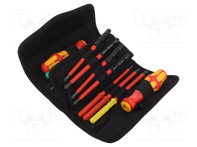 Kit: screwdrivers; insulated; 1kVAC; case; 17pcs.