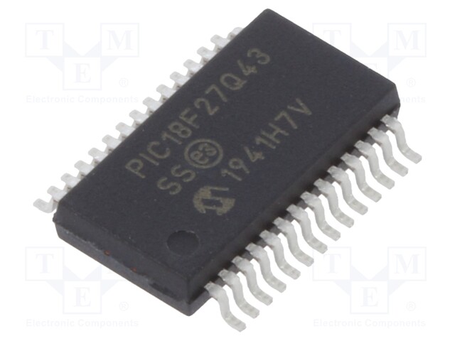 PIC microcontroller; Memory: 128kB; SRAM: 8192B; EEPROM: 1024B