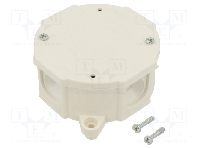 Enclosure: junction box; X: 60mm; Y: 60mm; Z: 30mm; wall mount; white