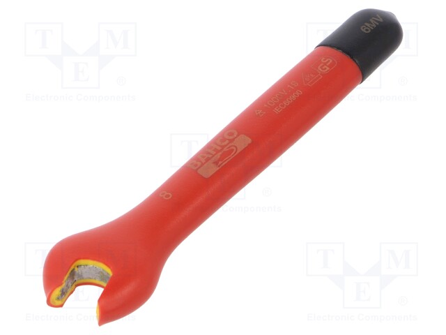 Key; insulated,spanner; 8mm; IEC 60900,VDE; tool steel; 1kV; 92mm