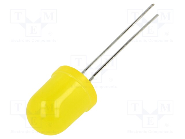 LED; 10mm; yellow; 40÷45mcd; 40°; Front: convex