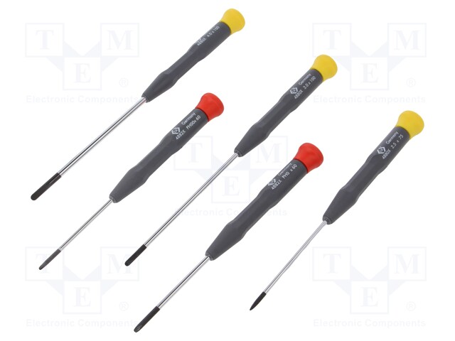 Screwdrivers; Pcs: 5; precision; Bit: Phillips,slot