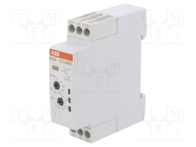 Analogue Timer, CT-D Series, Off-Delay, 50 ms, 100 h, 7 Ranges, 1 Changeover Relay