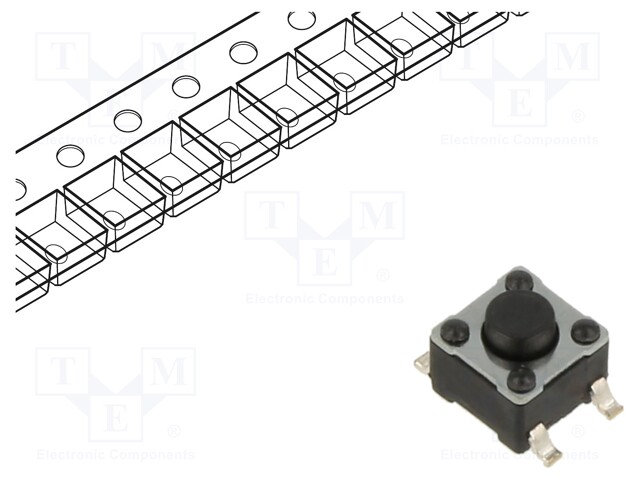 Microswitch TACT; SPST-NO; Pos: 2; 0.05A/12VDC; SMT; none; 1N; 3.8mm