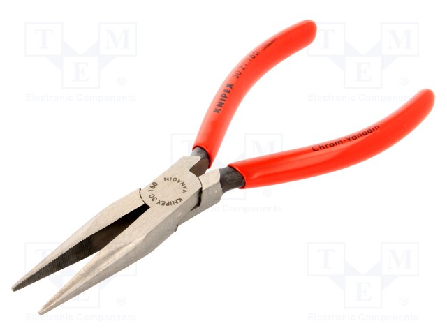 Pliers; half-rounded nose,elongated; 160mm