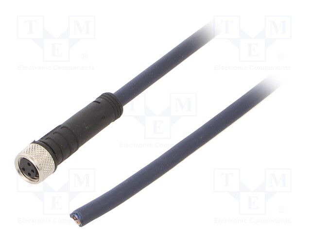 Connection lead; M8; PIN: 4; straight; 3m; plug; 30VAC; 4A; -35÷105°C