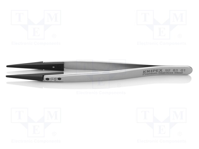 Tweezers; Blade tip shape: rounded; Tweezers len: 130mm; ESD