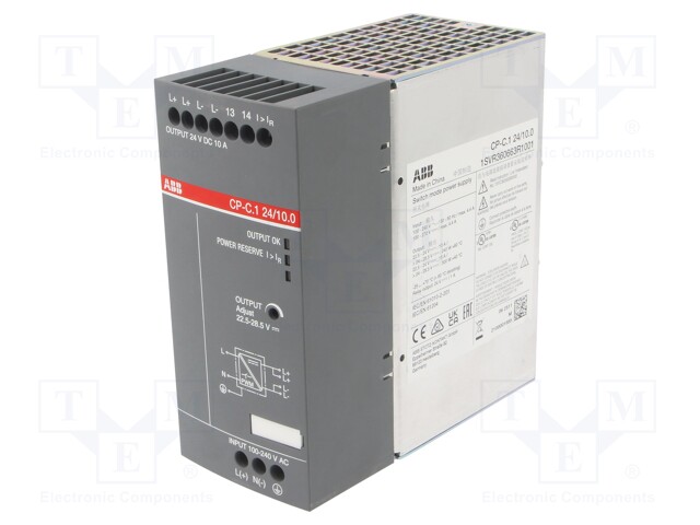 Power supply: switched-mode; 240W; 24VDC; 10A; 85÷264VAC; OUT: 1