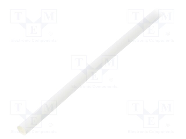 Heat shrink sleeve; glueless; 3: 1; 6mm; L: 1.2m; white; polyolefine