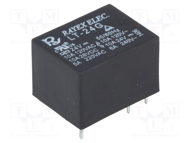 Relay: electromagnetic; SPDT; Ucoil: 24VDC; 10A/120VAC; 10A/24VDC