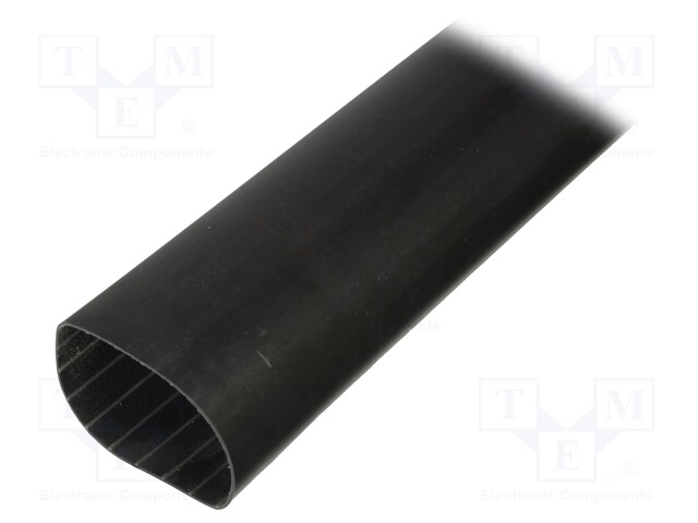 Heat shrink sleeve; glued; 3.5: 1; 75mm; L: 1m; black